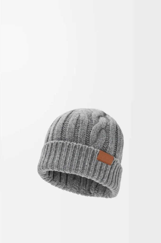 Gorro de lana gris jaspeado Gorro de lana gris jaspeado