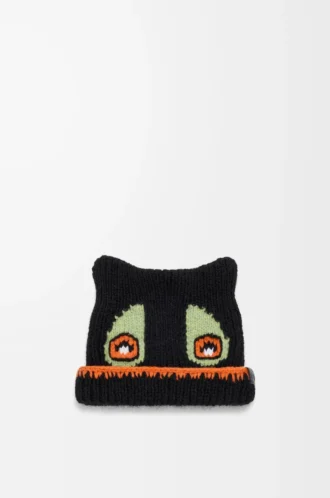 Gorro de mezcla de lana, alpaca y mohair Negro