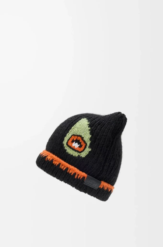 Gorro de mezcla de lana, alpaca y mohair Negro Gorro de mezcla de lana, alpaca y mohair Negro