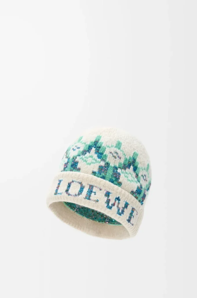 Gorro de mezcla de lana Blanco/Menta Gorro de mezcla de lana Blanco/Menta