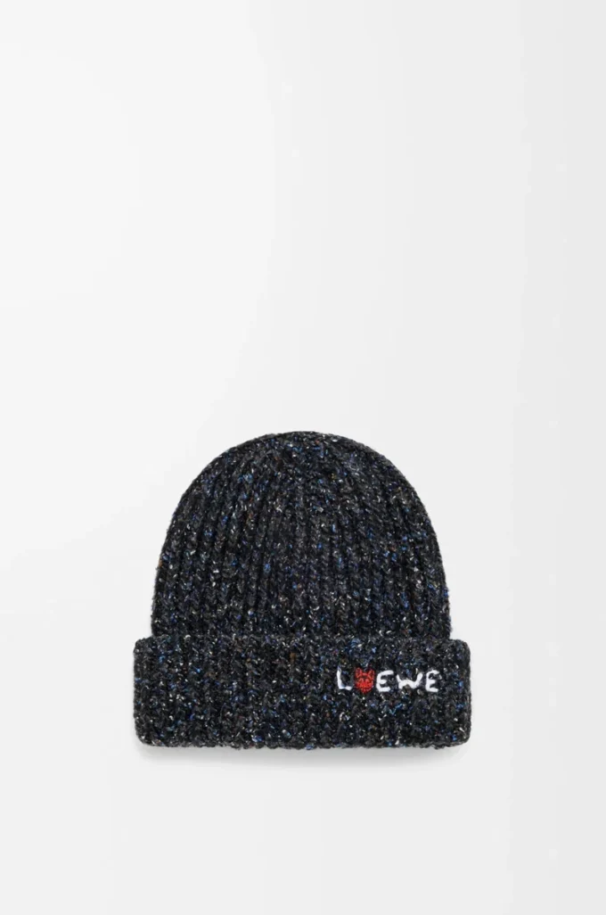 Gorro de mezcla de lana, seda y alpaca Melange negro Gorro de mezcla de lana, seda y alpaca Melange negro