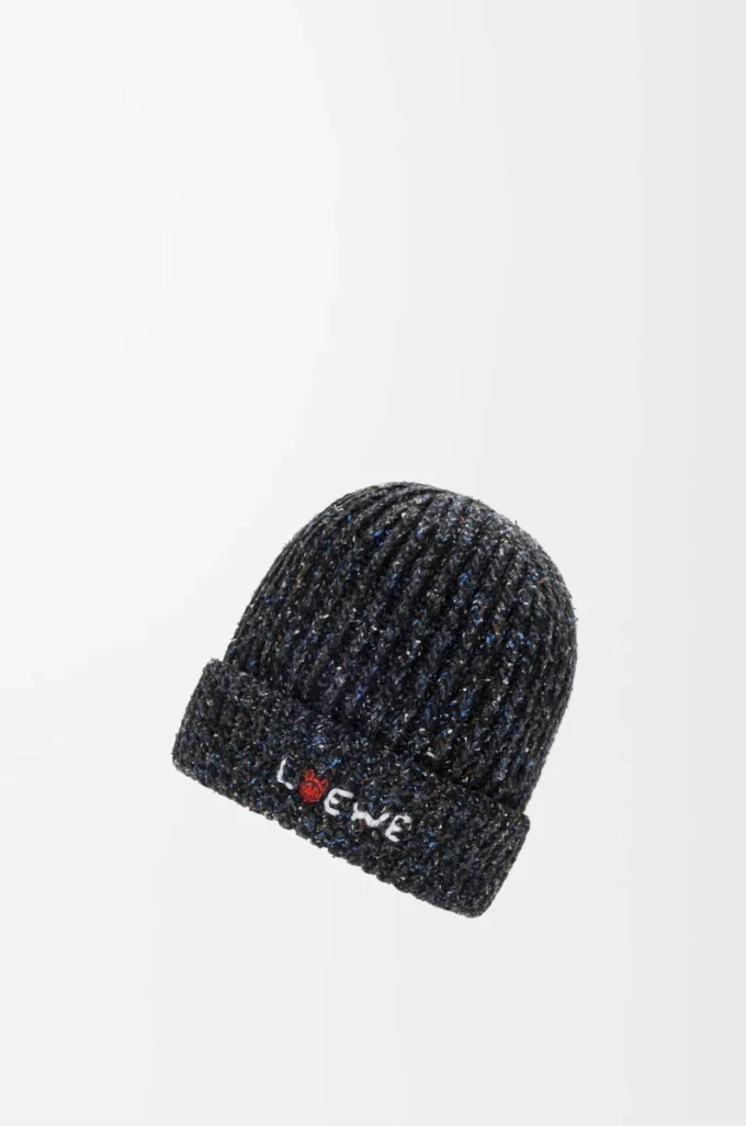 Gorro de mezcla de lana, seda y alpaca Melange negro Gorro de mezcla de lana, seda y alpaca Melange negro