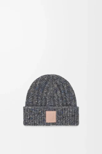 Gorro de mezcla de lana y cachemira Gris/Azul jaspeado