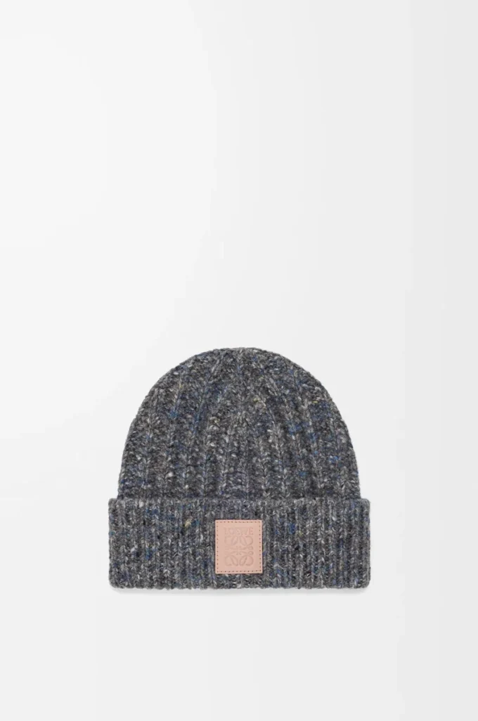 Gorro de mezcla de lana y cachemira Gris/Azul jaspeado