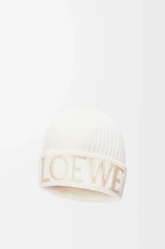 Gorro LOEWE de lana blanco