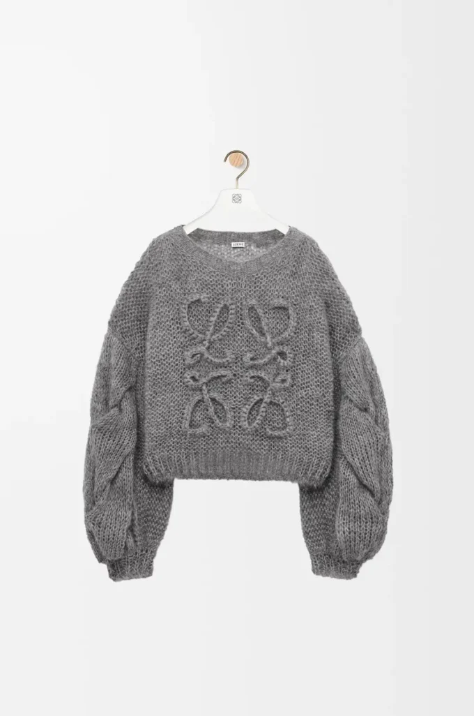 Jersey Anagram en mohair gris jaspeado Jersey Anagram en mohair gris jaspeado