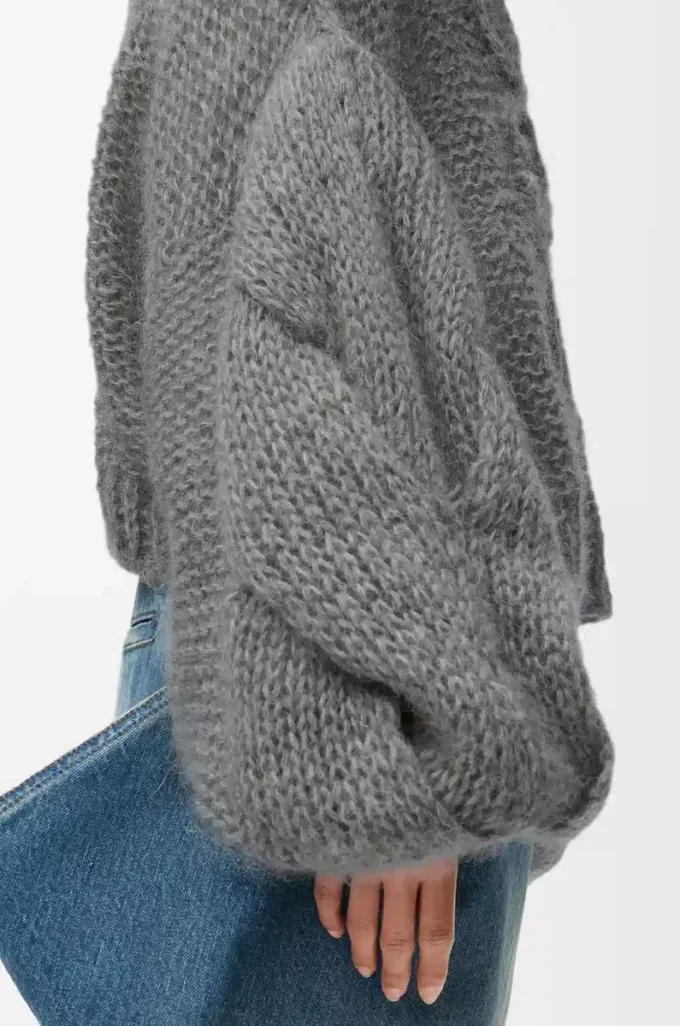 Jersey Anagram en mohair gris jaspeado Jersey Anagram en mohair gris jaspeado