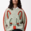 Jersey de lana Blanco/Naranja/Azul Jersey de lana Blanco/Naranja/Azul