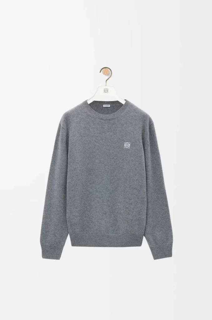 Jersey de lana gris jaspeado Jersey de lana gris jaspeado