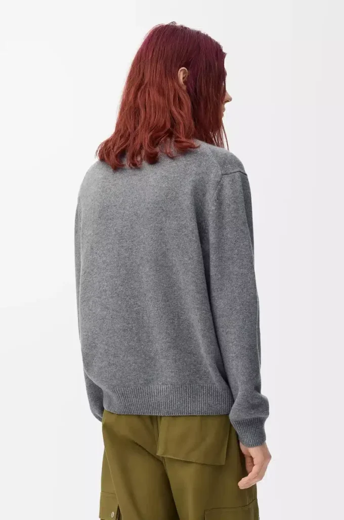 Jersey de lana gris jaspeado Jersey de lana gris jaspeado