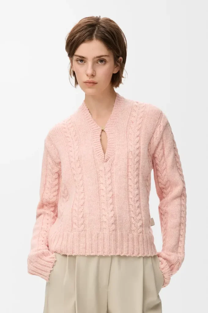 Jersey de lana rosa Jersey de lana rosa
