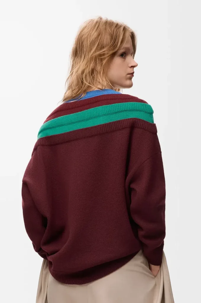 Jersey de lana verde/rojo/multicolor Jersey de lana verde/rojo/multicolor