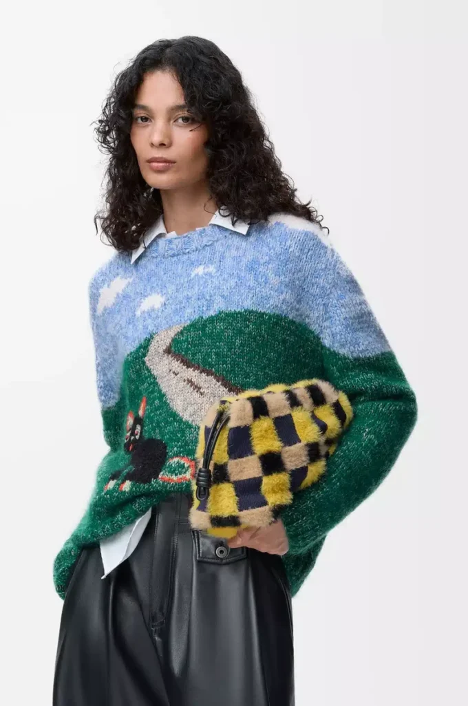 Jersey de lana y mohair azul/multicolor Jersey de lana y mohair azul/multicolor