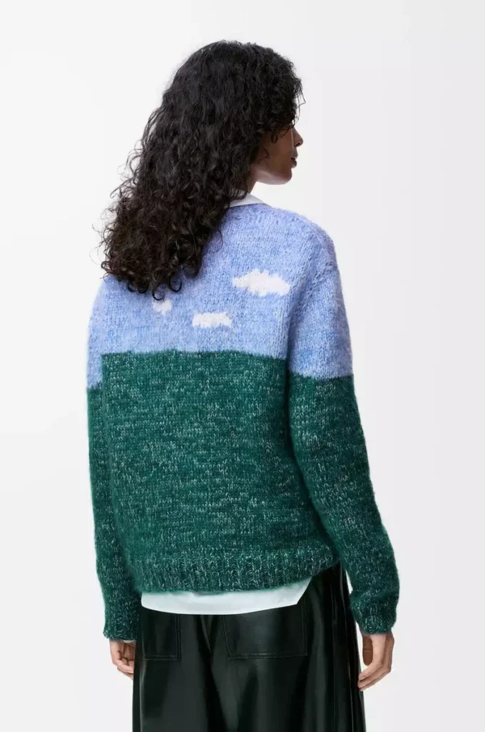 Jersey de lana y mohair azul/multicolor Jersey de lana y mohair azul/multicolor