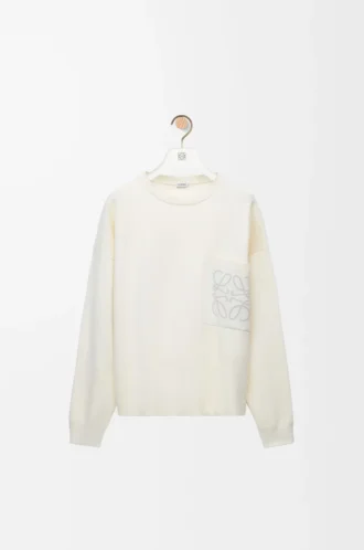 Jersey de mezcla de algodón blanco/gris claro