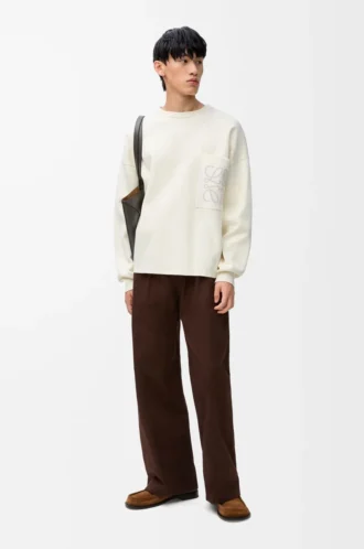 Jersey de mezcla de algodón blanco/gris claro