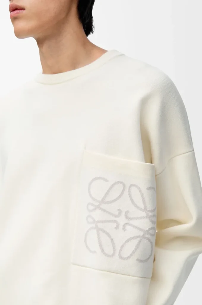 Jersey de mezcla de algodón blanco/gris claro Jersey de mezcla de algodón blanco/gris claro