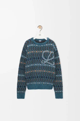 Jersey de mezcla de lana Azul/Multicolor