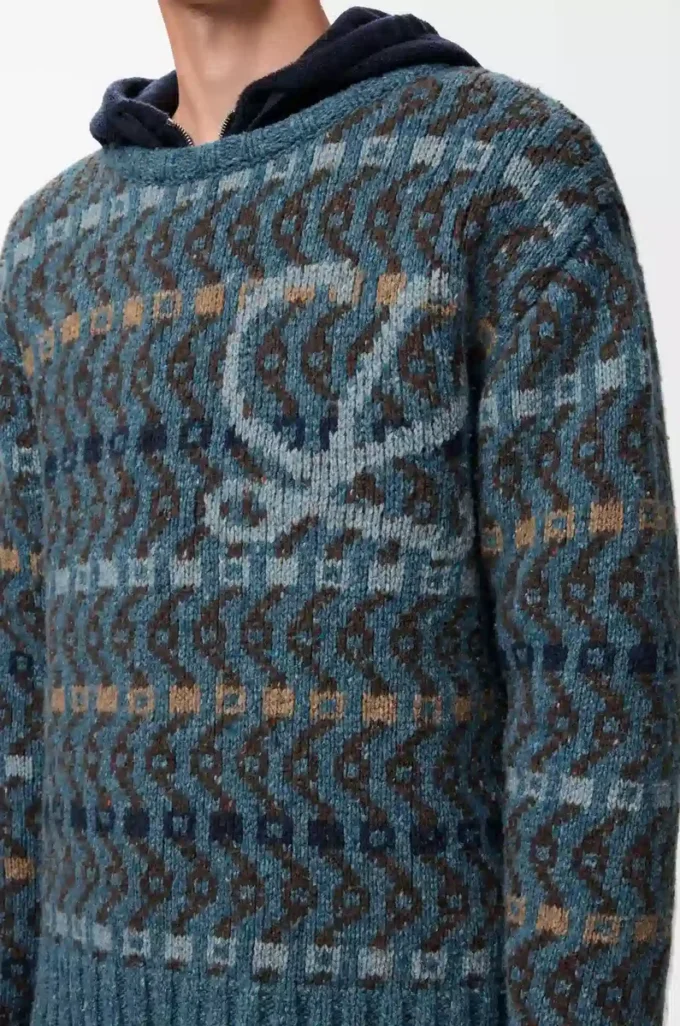 Jersey de mezcla de lana Azul/Multicolor Jersey de mezcla de lana Azul/Multicolor