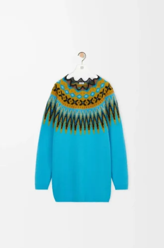 Jersey de mezcla de lana y mohair Azul/Multicolor