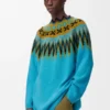 Jersey de mezcla de lana y mohair Azul/Multicolor Jersey de mezcla de lana y mohair Azul/Multicolor