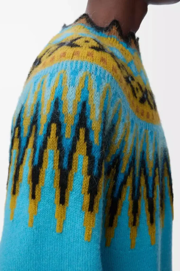 Jersey de mezcla de lana y mohair Azul/Multicolor Jersey de mezcla de lana y mohair Azul/Multicolor
