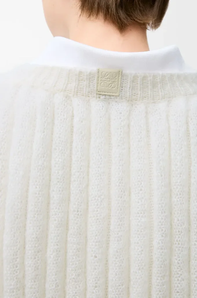 Jersey de mezcla de mohair Blanco Jersey de mezcla de mohair Blanco