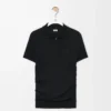 Jersey polo de manga corta en cachemira y seda Negro Jersey polo de manga corta en cachemira y seda Negro