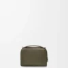 Mini bolso bandolera para cámara en piel de becerro granulada suave color verde caqui Mini bolso bandolera para cámara en piel de becerro granulada suave color verde caqui