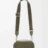 Mini bolso bandolera para cámara en piel de becerro granulada suave color verde caqui Mini bolso bandolera para cámara en piel de becerro granulada suave color verde caqui