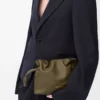 Mini bolso de mano Flamenco en piel de becerro napa Dark Khaki Mini bolso de mano Flamenco en piel de becerro napa Dark Khaki