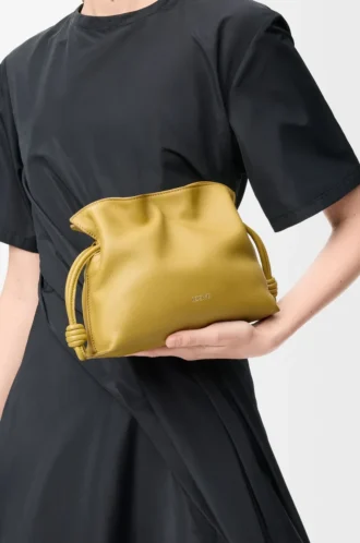 Mini bolso de mano Flamenco en piel de becerro napa Ginger