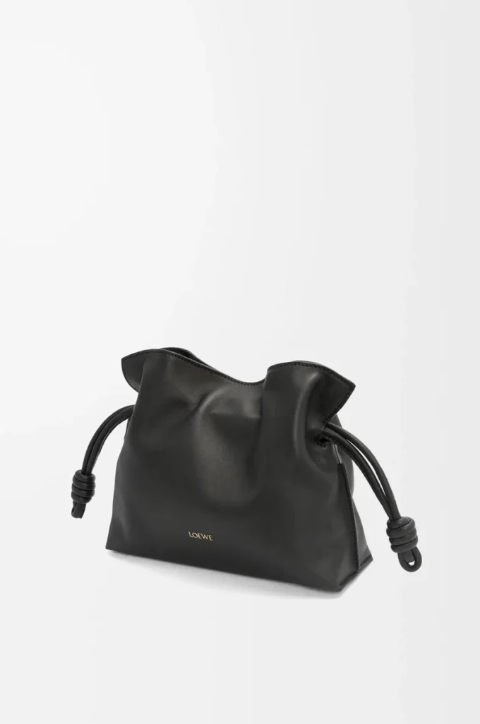 Mini bolso de mano Flamenco en piel de becerro napa negro Mini bolso de mano Flamenco en piel de becerro napa negro