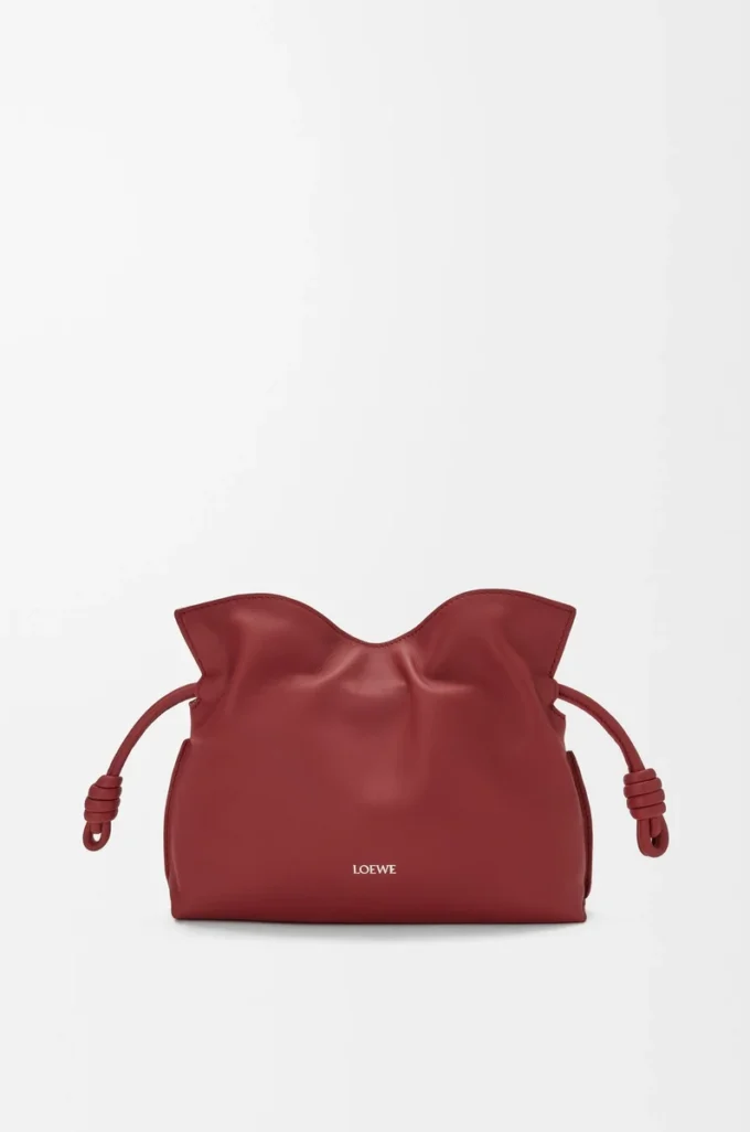 Mini bolso de mano Flamenco en piel de becerro napa rojo quemado Mini bolso de mano Flamenco en piel de becerro napa rojo quemado