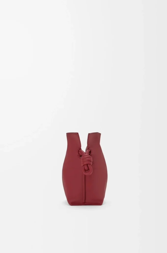Mini bolso de mano Flamenco en piel de becerro napa rojo quemado Mini bolso de mano Flamenco en piel de becerro napa rojo quemado