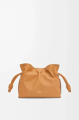 Mini bolso de mano Flamenco en piel de becerro napa Warm Desert