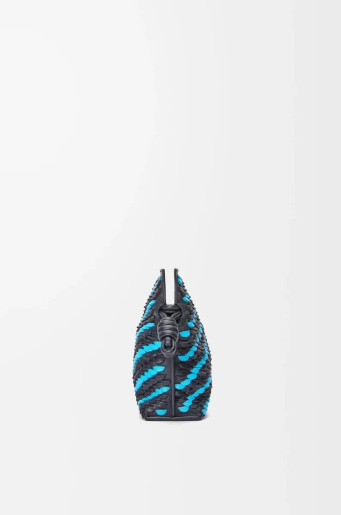 Mini bolso de mano Flamenco en piel de cordero napa tinta oscura/azul cielo Mini bolso de mano Flamenco en piel de cordero napa tinta oscura/azul cielo