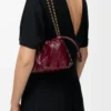 Mini bolso Flamenco en anguila Burdeos Mini bolso Flamenco en anguila Burdeos