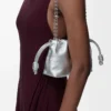 Mini bolso Flamenco en piel de becerro con estampado moiré Plata Mini bolso Flamenco en piel de becerro con estampado moiré Plata