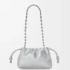 Mini bolso Flamenco en piel de becerro con estampado moiré Plata Mini bolso Flamenco en piel de becerro con estampado moiré Plata