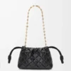 Mini bolso Flamenco en piel de becerro napa pinzada, color negro Mini bolso Flamenco en piel de becerro napa pinzada, color negro
