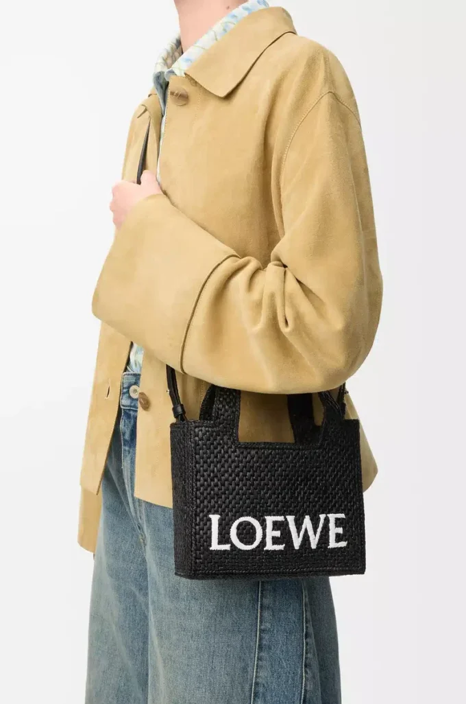 Mini bolso LOEWE Font en rafia Negro Mini bolso LOEWE Font en rafia Negro