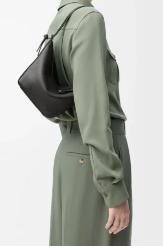 Mini Hammock hobo en piel de becerro clásica Black