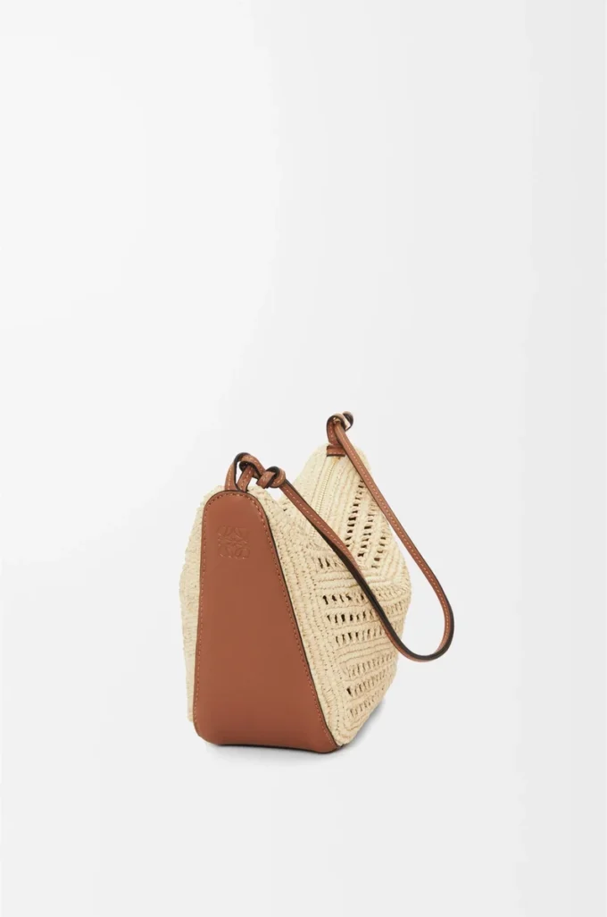 Mini Hammock Hobo en rafia y piel de becerro Marrón claro/Natural Mini Hammock Hobo en rafia y piel de becerro Marrón claro/Natural