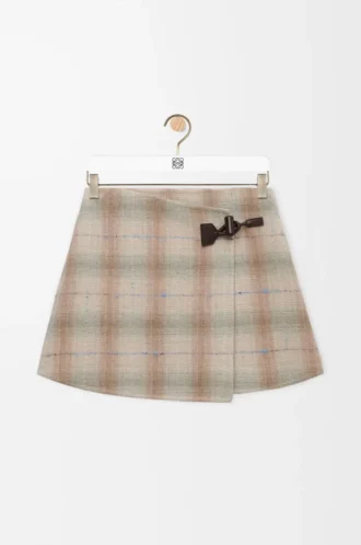 Minifalda de mezcla de lana y cachemira Beige