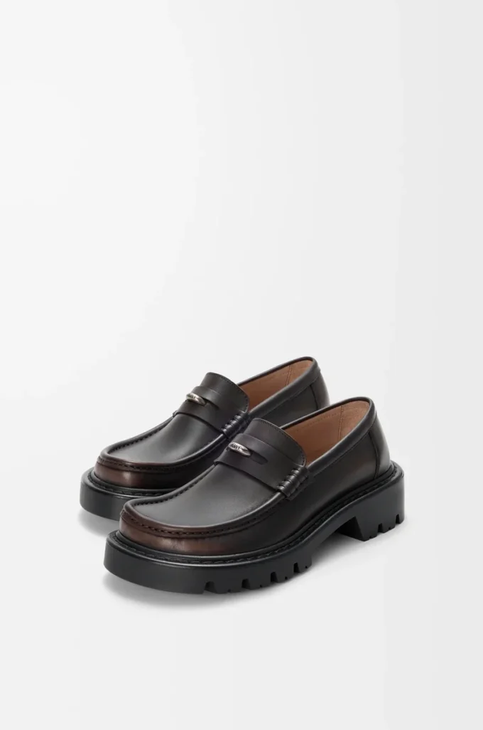 Mocasines Sierra en piel de becerro cepillada marrón oscuro Mocasines Sierra en piel de becerro cepillada marrón oscuro