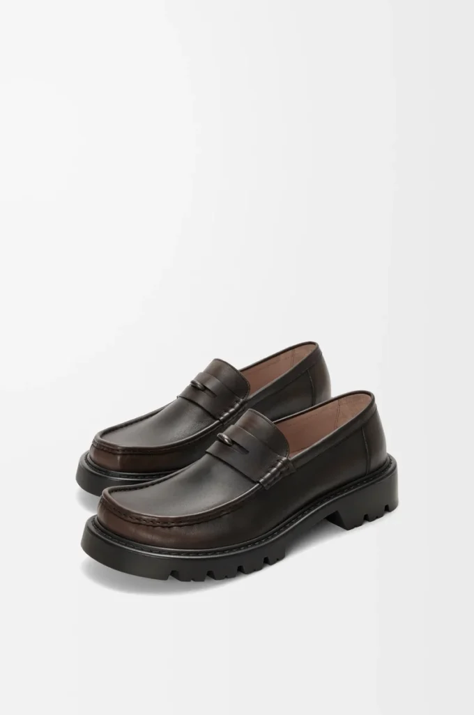 Mocasines Sierra en piel de becerro cepillada Marrón oscuro Mocasines Sierra en piel de becerro cepillada Marrón oscuro