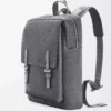 Mochila militar en piel de becerro granulada suave color antracita Mochila militar en piel de becerro granulada suave color antracita