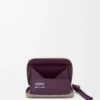 Monedero con cremallera en piel de becerro napa brillante Clay/Plum Monedero con cremallera en piel de becerro napa brillante Clay/Plum