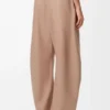 Pantalones acampanados de piel de cordero napa Beige Pantalones acampanados de piel de cordero napa Beige